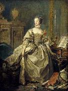 Francois Boucher Madame de Pompadour, la main sur le clavier du clavecin (1721-1764) France oil painting artist